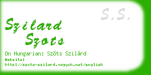 szilard szots business card